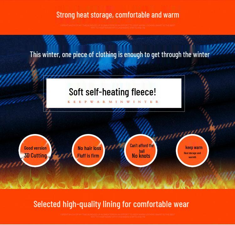 2024 Herren Kariertes Langarm Dickes Warmes Hemd für Herbst und Winter