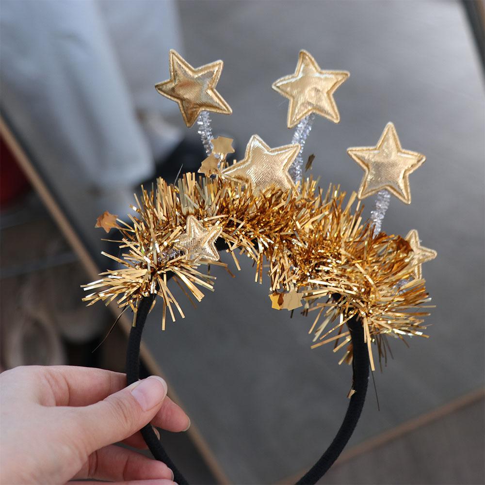 Star Sequin Happy New Year Headband Glitter Party Photo Props 2025 New Year Hairband  Party Gift