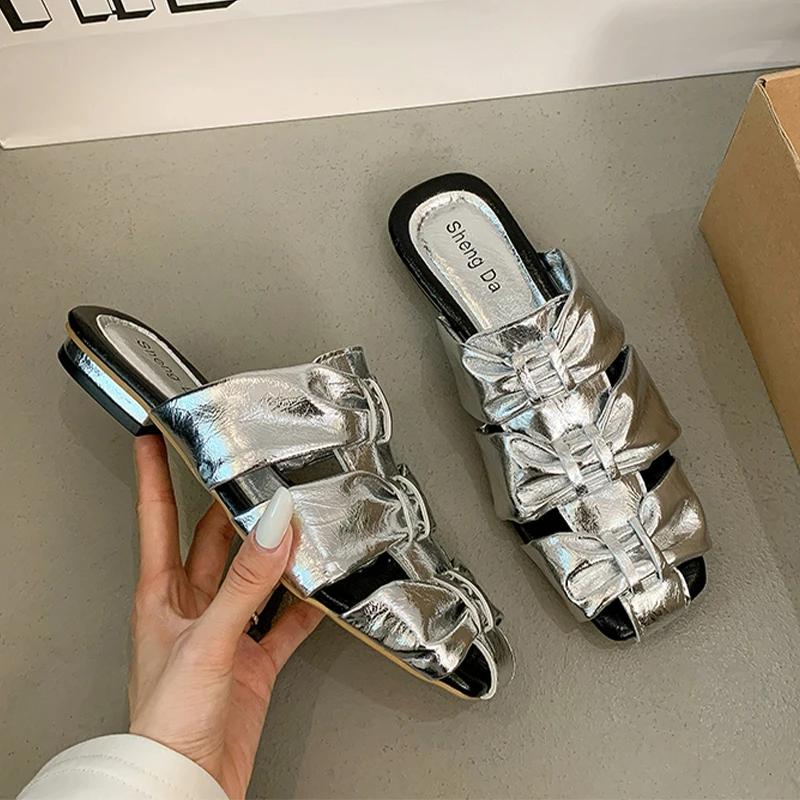 Fashion Designer Women Slippers Flats Cozy Mules Shoes Fashion Summer Sandals 2025 Dress Flip Flops Casual Walking Sandalias De Mujer