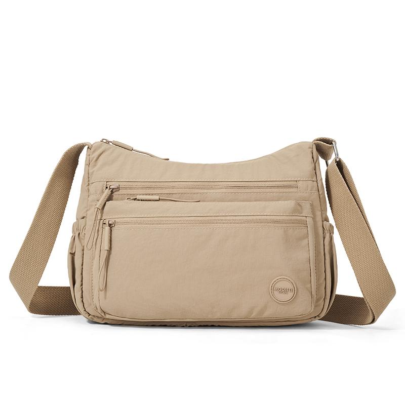 Damska torba na ramię/crossbody, mała kwadratowa, dużej pojemności, z wieloma kieszeniami, w jednolitym kolorze