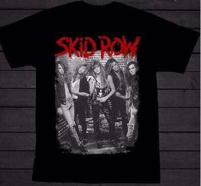 SKID ROW-Tricou unisex din bumbac cu mânecă scurtă, negru, american