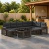 Garden Sofa Set 10 pcs Grey and Dark Grey Poly Rattan