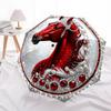 1pc Jeweled Horse Automatic Opening/Closing Folding Umbrella with 8 Ribs, Plastic Handle, Windproof Portable Sunshade Umbrella Yy251222225