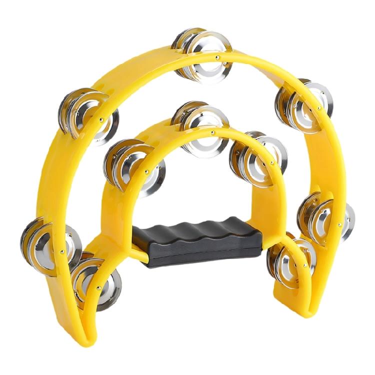 Educational Percussion Tool Steel Bell Tambourine with Shock Resistant Plastic Frame Suitable for Schools Various Event