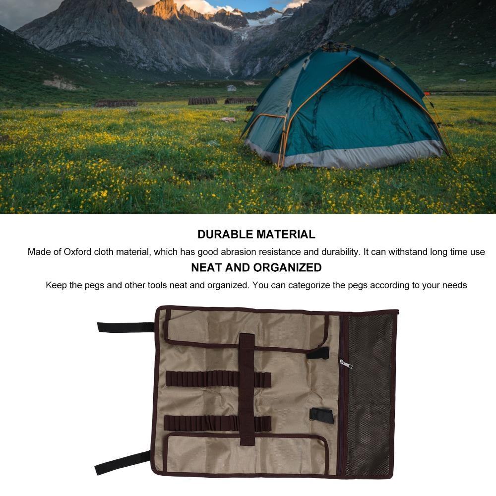 Wide Handle Tent Stakes Storage Bag Oxford Cloth Tent Stakes Organizer  Beach Travel