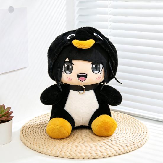 Cartoon Penguin Girl Plush Toy, Standing Sitting Lying Stuffed Penguin Doll, Game Inspired Animal Costume Girl Collectible Plushie, Gift for Kids