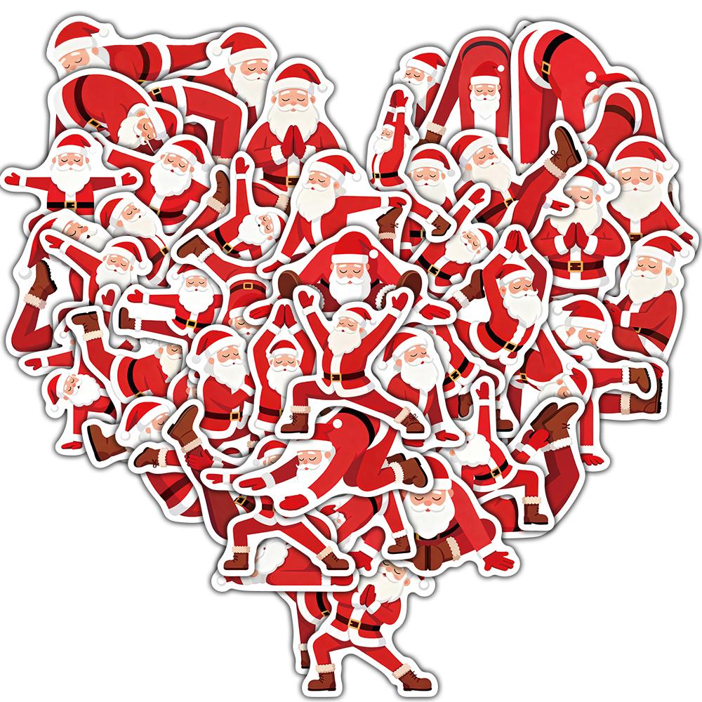 

50/100PCS Yoga Santa Claus Stickers Nostalgia Aesthetic Bicycle Coffee Phone Bedroom Motorcycle Living Room Suitcase Sticker