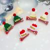 Merry Christmas Decor Christmas Hat Hairpin Santa Claus Sequin Children Christmas Hair Clip Mini Knitted Hat Love
