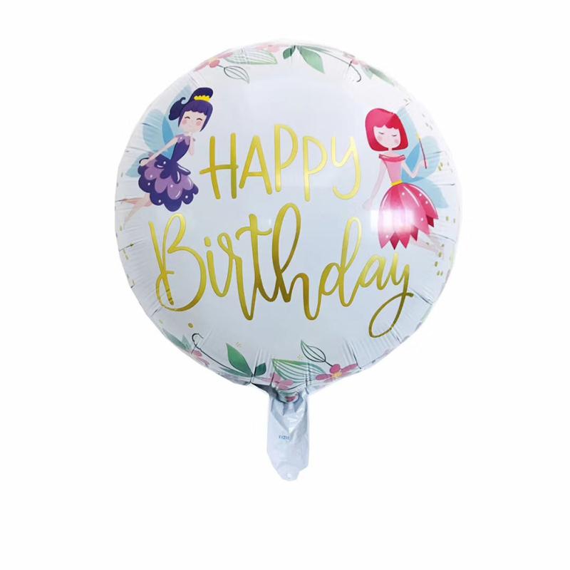 Aluminum Film 18-inch  Round  Balloon Happy Birthday Theme Party Decoration Prop