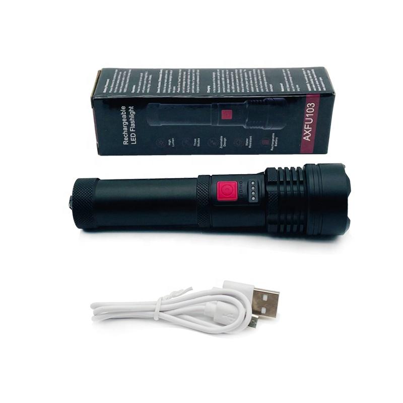 High Power 1000 Lumen P40 18650 Power Bank Flashlight Torch Light Portable Aluminum Led Torch Outdoor Waterproof Usb