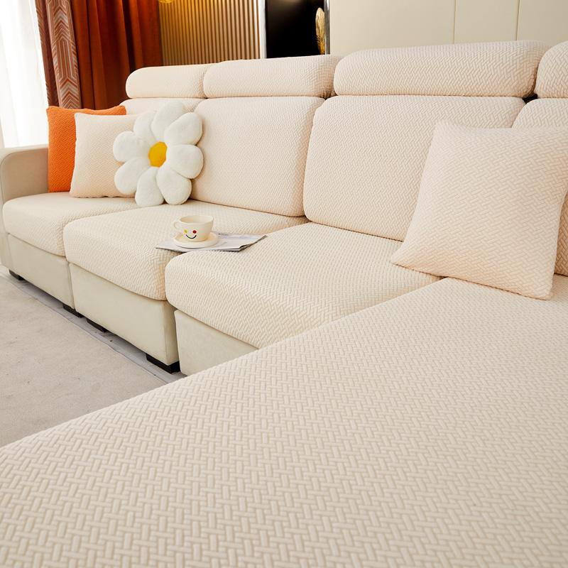 Thick Jacquard Sofa Seat Cushion Cover Funiture Protector Couch Covers for Sofas Anti-dust Removable Seat Slipcover Kids Pets