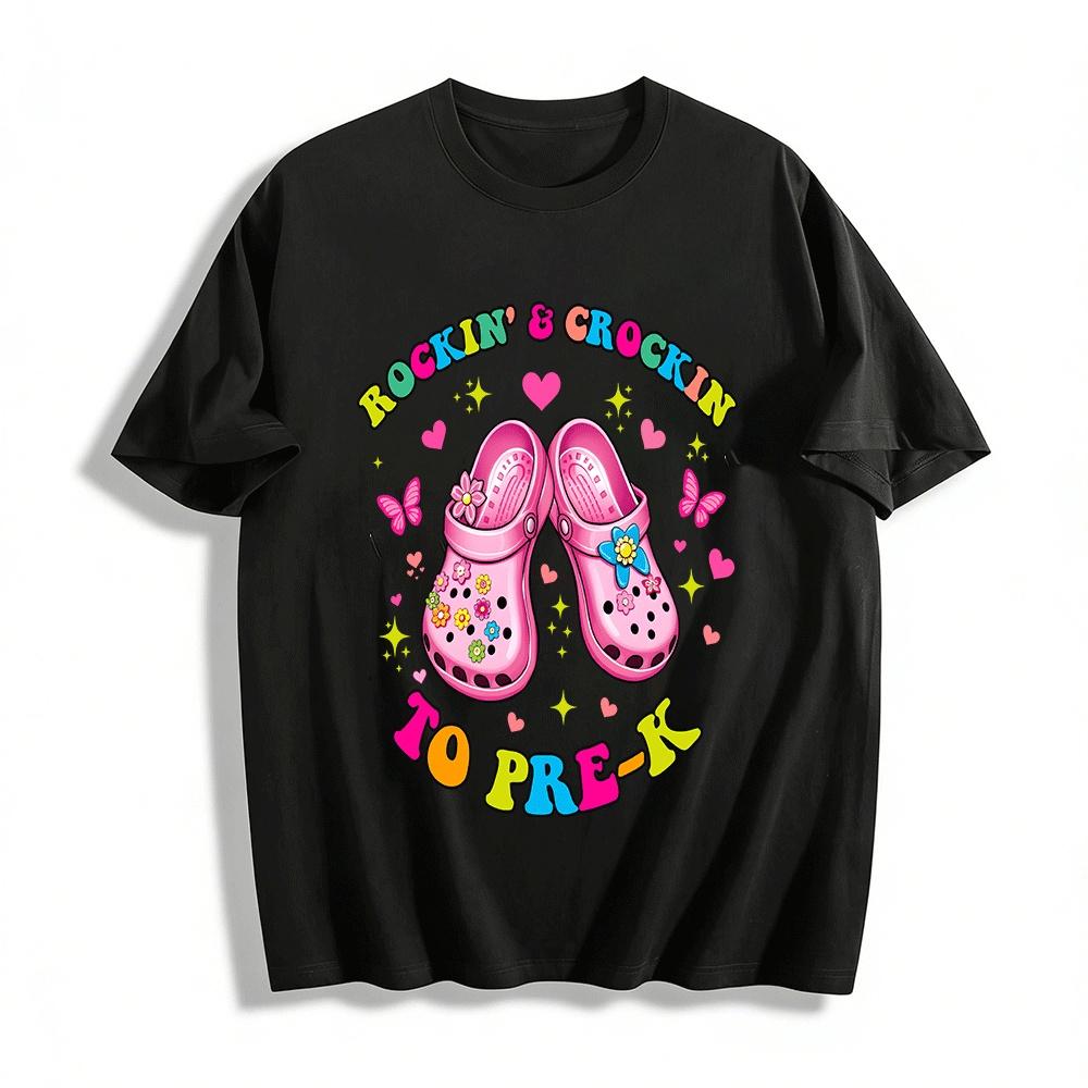 

Rockin & Crockin To Pre-K Graphic Top Pure cotton T-shirt 6XL