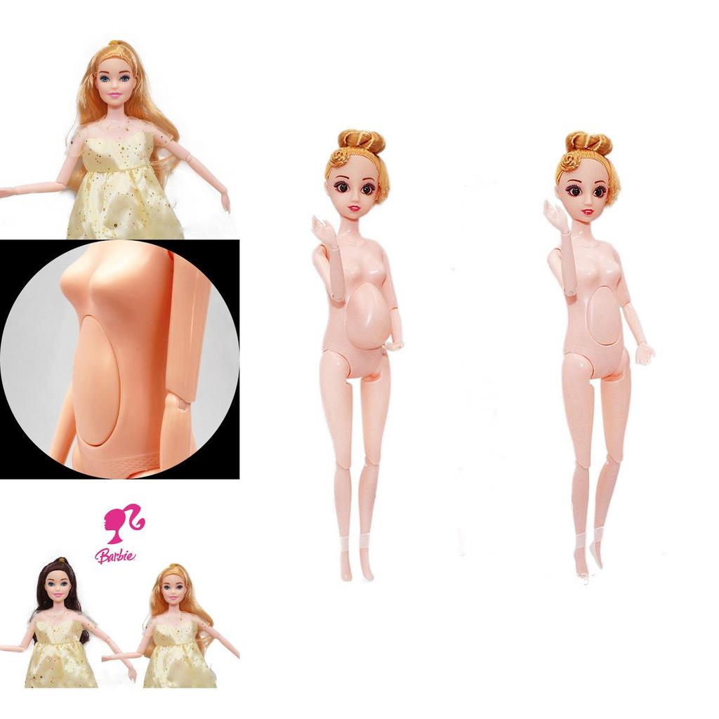 11-inch 30cm 6-part Jointed Big-bellied Pregnant Naked Doll With Detachable Belly