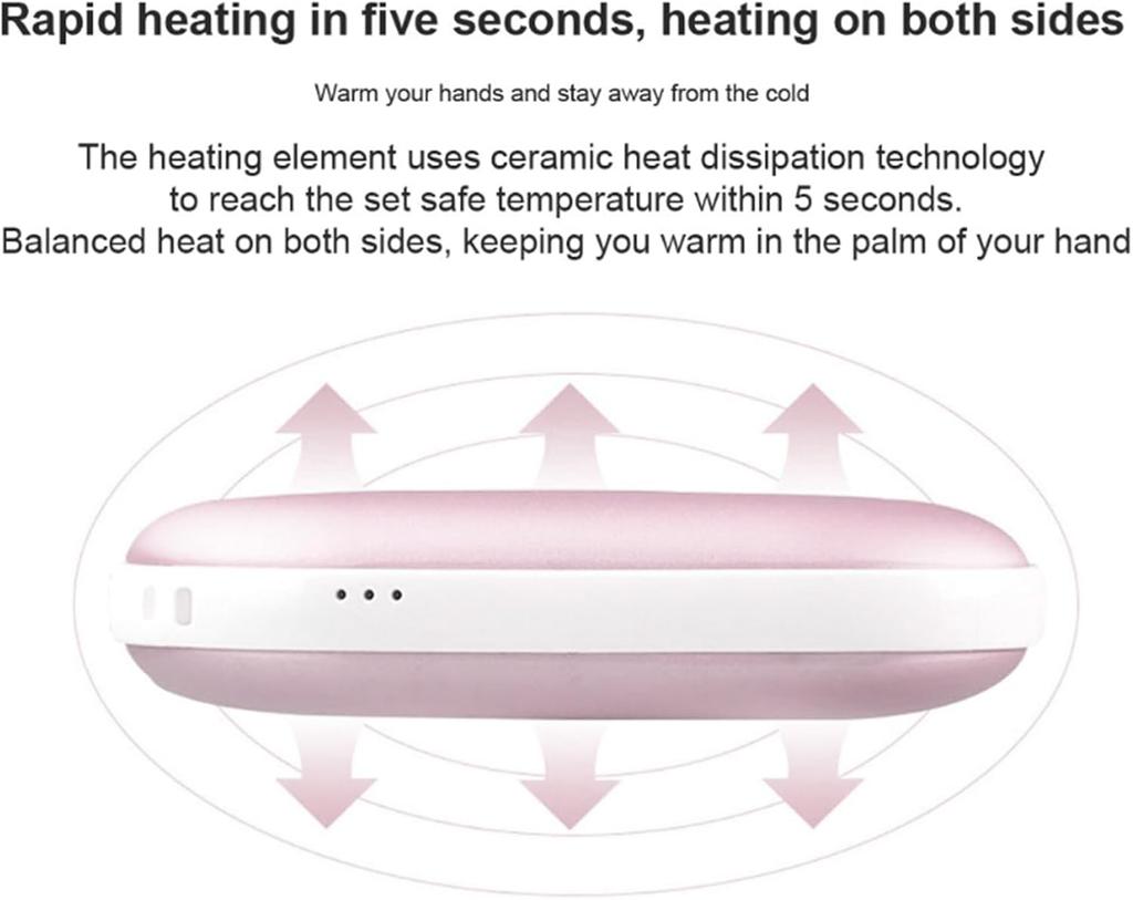 2 IN 1 Electric Hand Warmer USB Rechargeable 3 Gear Heating Handwarmer 3000mA  Alloy Mini Portable Power Bank for Winter Camping