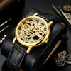 Vintage Men Watch Hollow Round Dial Faux Leather Strap Casual Formal Watch Accurate Quartz Wristwatch Fashion Jewelry Gift