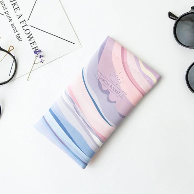 Eyeglass Sunglasses Pouch Mp3 Bag  Leaves Cartoons 3D Print Soft Cloth Cleaning Optic Color Random Sunglasses Case