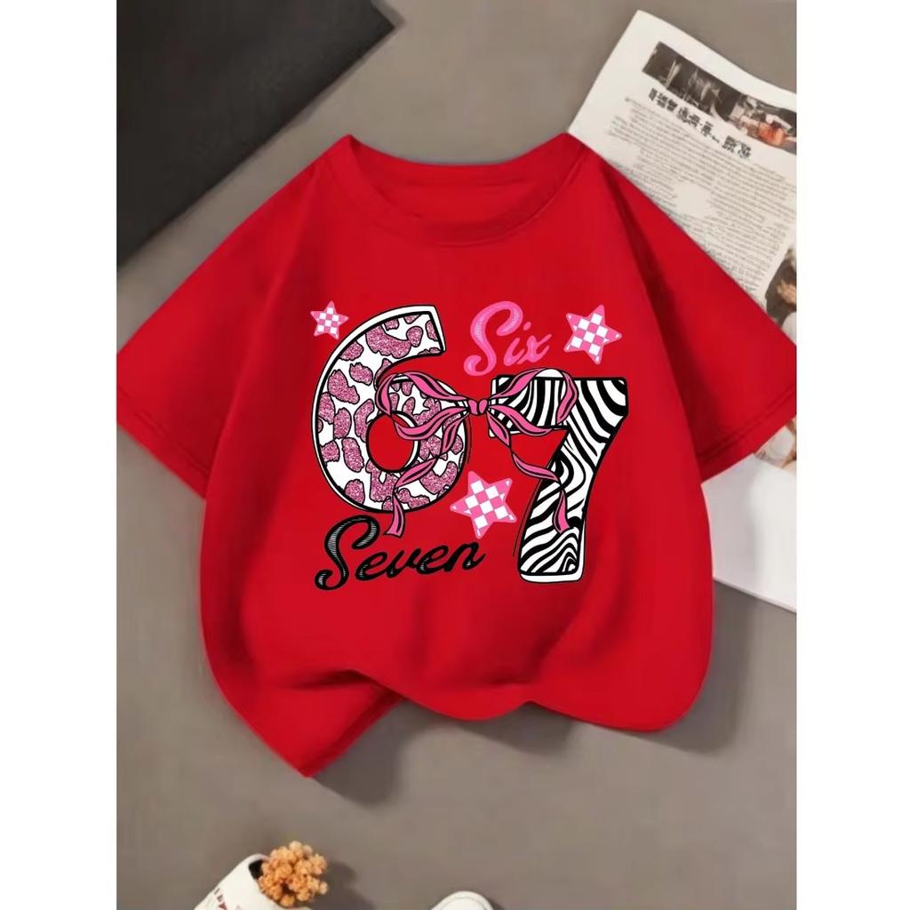 Kids 67 Themed Colorful Print TShirt Soft Cotton Fabric Breathable and Comfortable Ideal for Toddlers and Childrendf0292