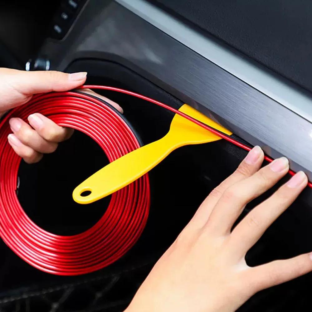Car Interior Moulding Decoration Flexible Strips Gap Fillers Strip Universal Auto Mouldings Dashboard Styling Trim Accessories