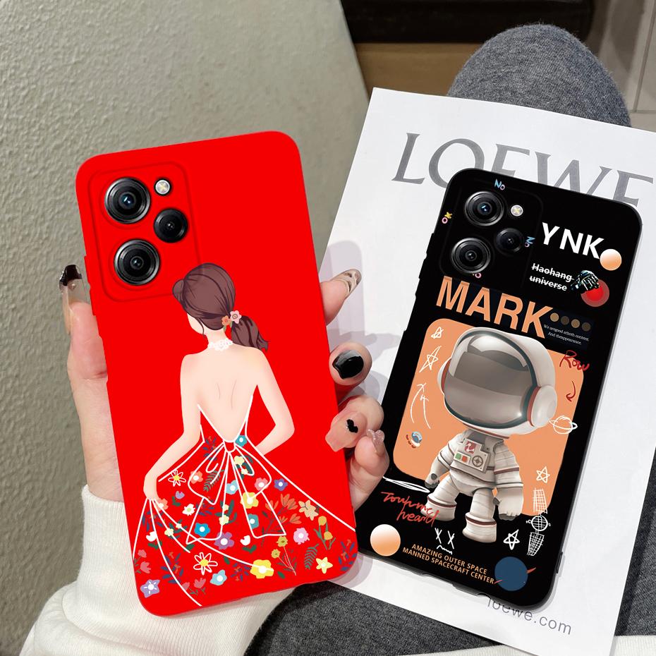For Poco X5 Pro Case For Xiaomi Poco X5 PocoX5 X 5 Pro 5G Cute Astronaut Marble Phone Case Back Cover Shockproof Soft TPU Funda