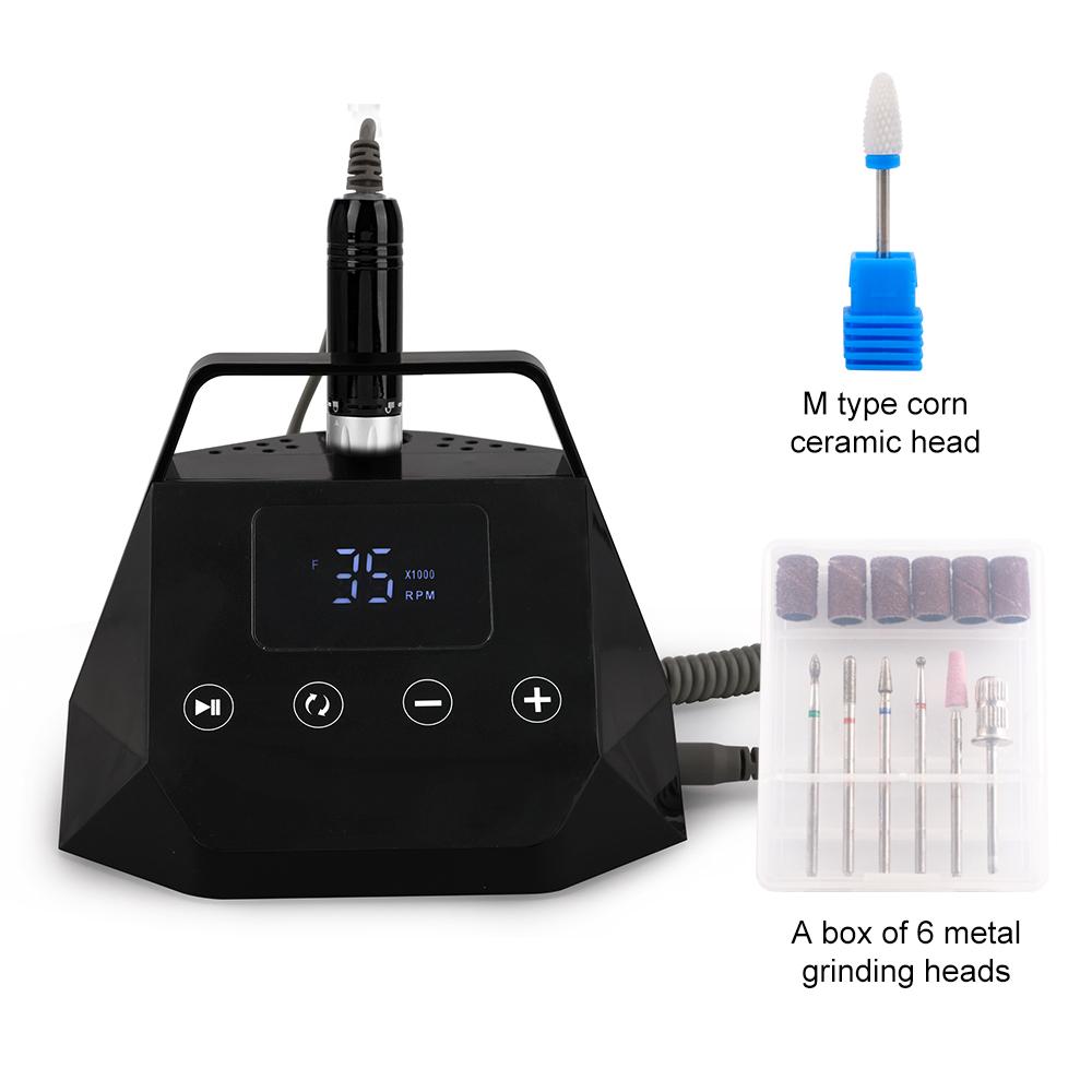 

BEPAN 35000RPM Portable Stand Desktop Nail Drill Bit Set Machine Drilling Manicure Pedicure Nail Polisher 45w Carbon Brush UK чёрный
