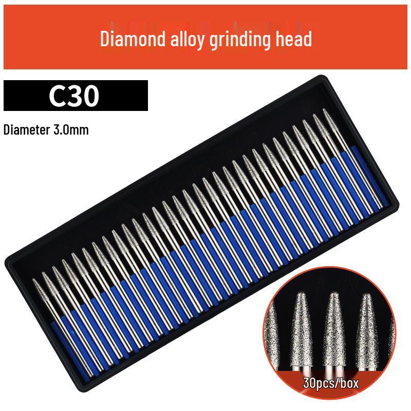 3mm Diamant-Karborund-Schleifkopf für Elektro-/Druckluftschleifer - Kugelförmige Nadel zum Gravieren & Aufbohren