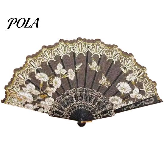 Pocket Fan Handheld Vintage Style Bright Color Exquisite Pattern Fine Workmanship Ultralight Collapsible Cloth Retro Chinese Folding Photography Prop