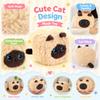 PP Cotton Cat Plush Doll Toy Square Cat Shape Stuffed Cat Toy Siamese Plush Doll  Home Decoration