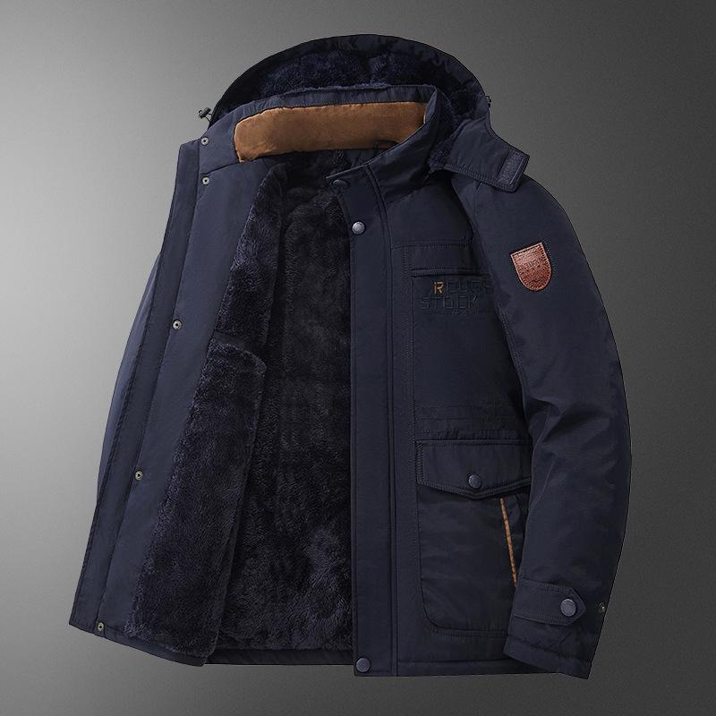 Men's Thickened Cotton Winter Jacket - Loose, Plus Size, Cold-Resistant, Warm Outerwear for Middle-Aged and Elderly