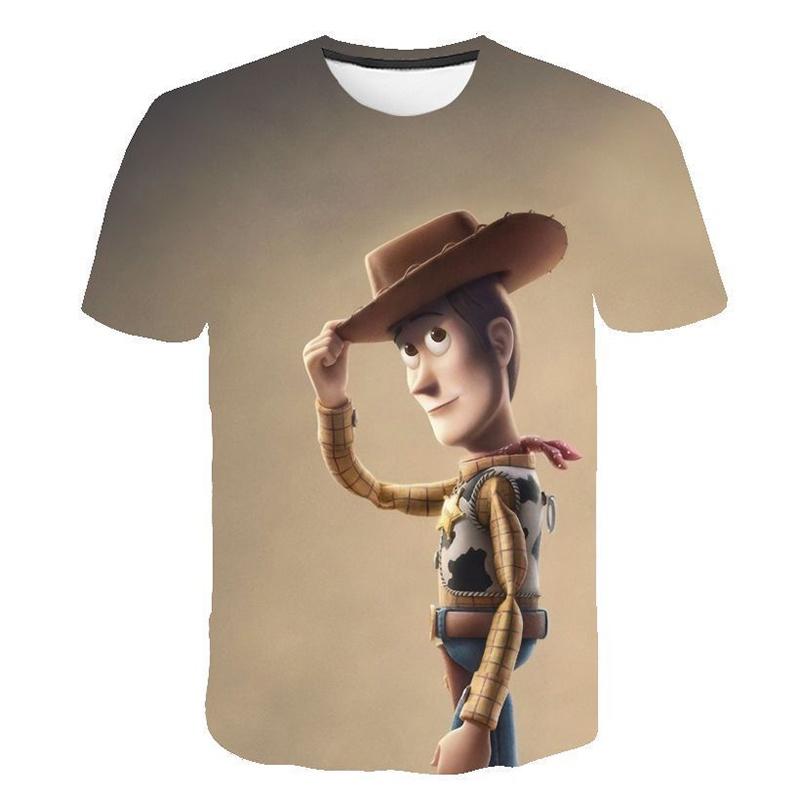 Lebhaftes Toy Story 4 Unisex 3D-Druck Freizeit-T-Shirt für bequeme Sommerkleidung