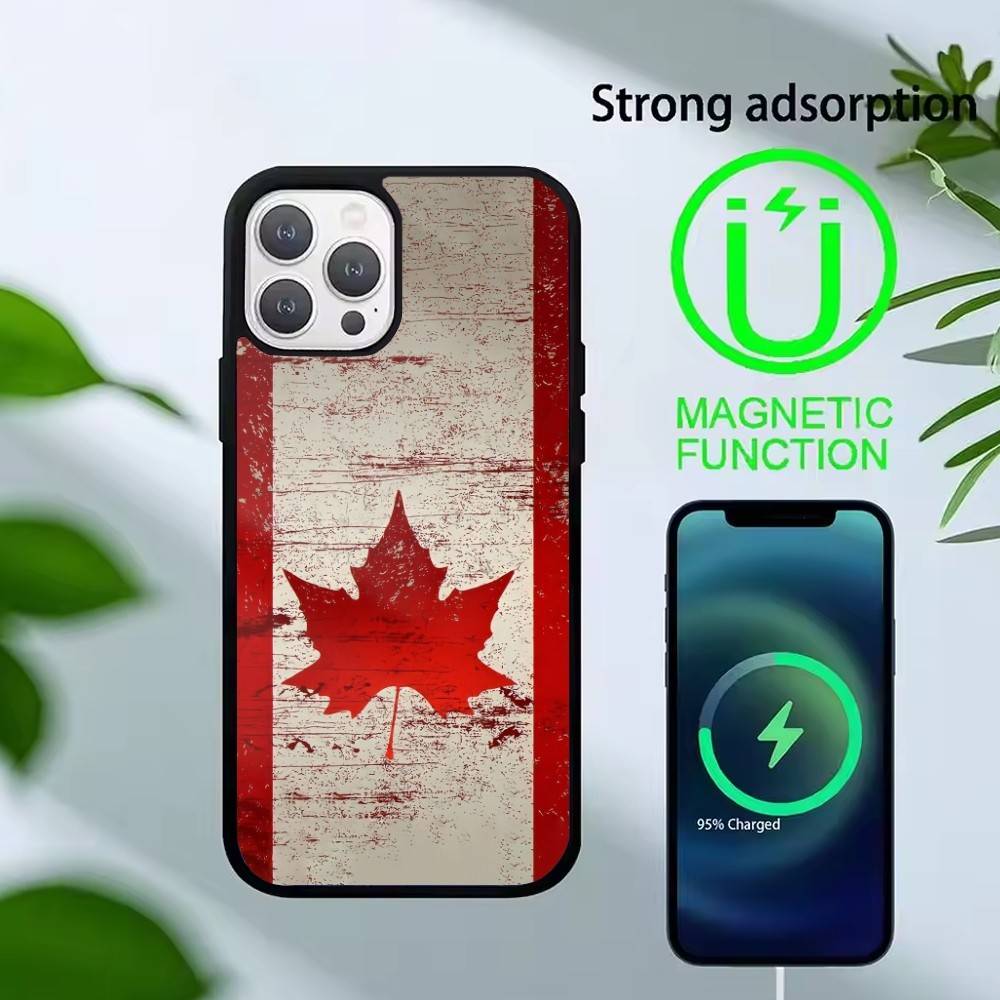 

CANADA Phone Case For iPhone 14,16,15,13,17,12,Plus,Pro,Max Magnetic For Magsafe Frosted Cover iPhone15