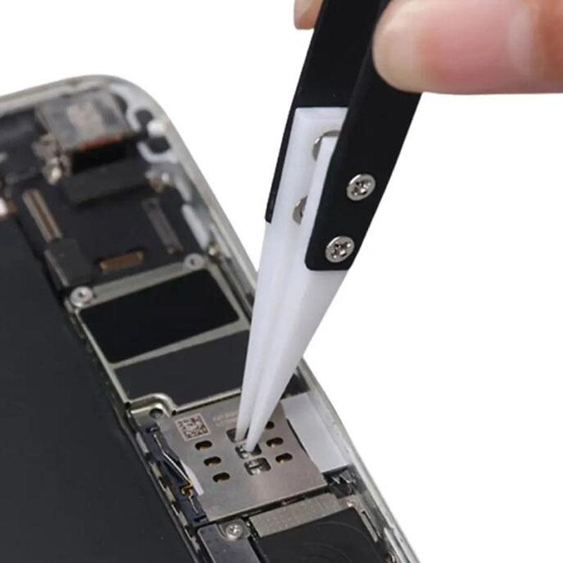 Ceramic Tips Tweezers Acid Resistant Anti-Static Electronic Soldering Tweezers Little Curved/Big Curved/Straight Tip