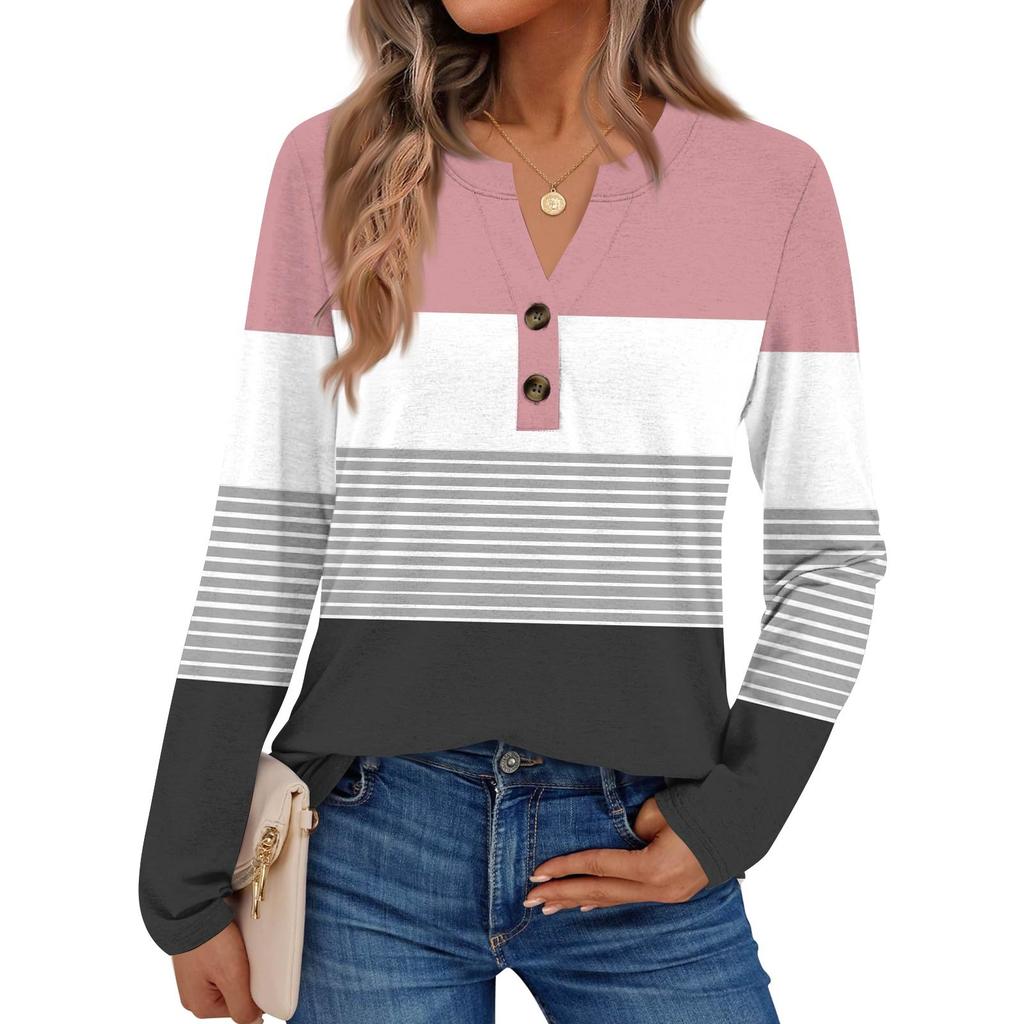 Women's Print Long Sleeve Shirts Elegant Casual Tops Trendy Shirts Tops
