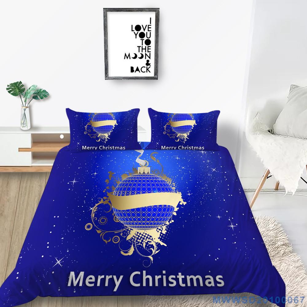 Christmas Home Bedding Set Deluxe Quilt Cover Pillow Case Home Bedding Set AU/EU/US Full Size Single/Double Bed