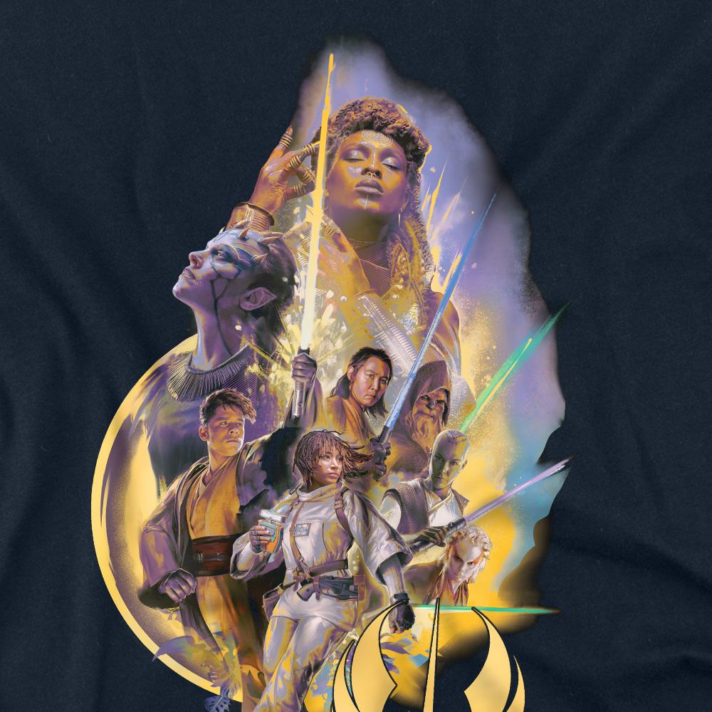 Hvězdné války: Unisexové tričko pro dospělé s plakátem skupiny The Acolyte od High Republic Group.