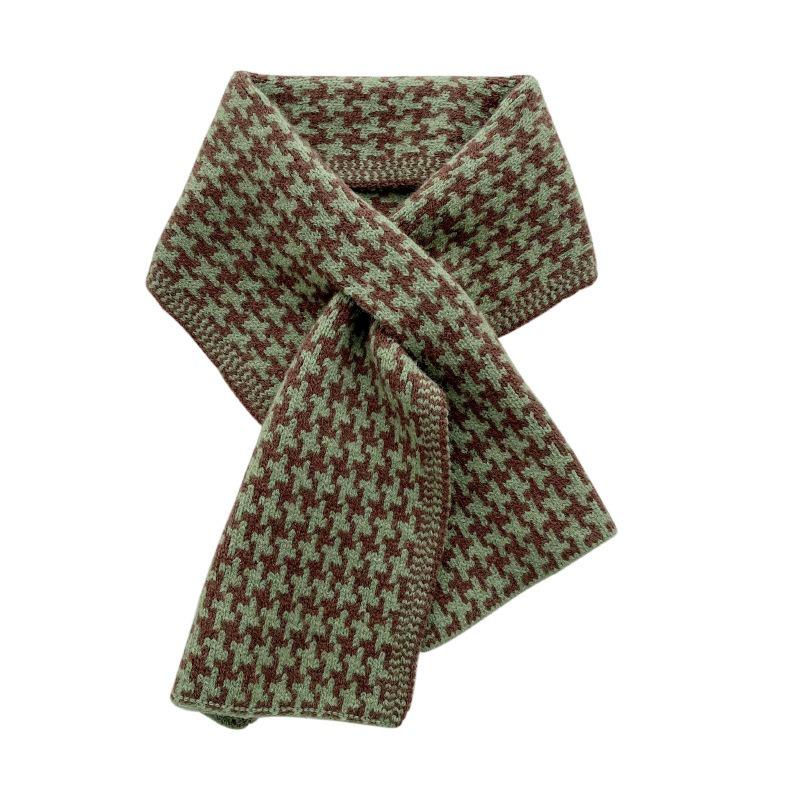 Lazy Cross Scarf Women's Autumn and Winter Fashion Versatile Couple Neck Protection Thickened Warm Soft Waxy Knitted Scarf