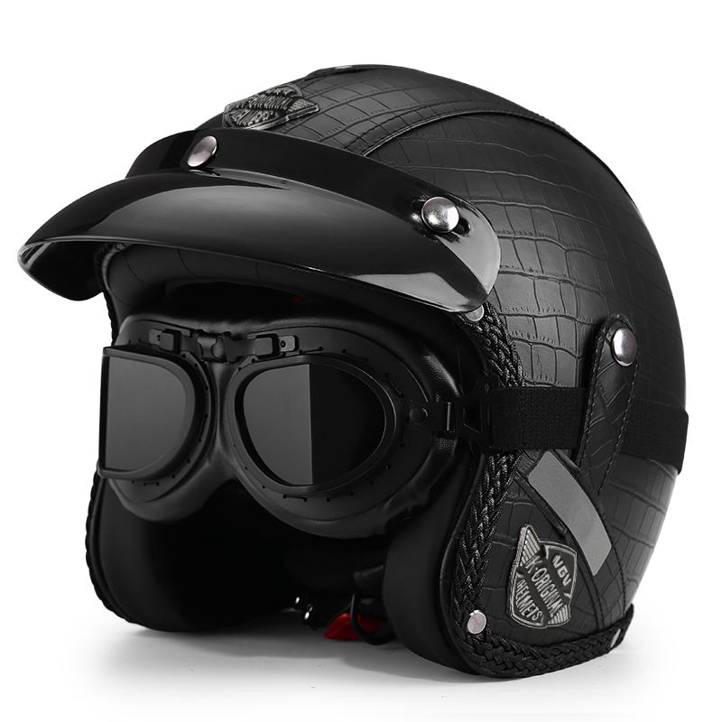 Retro Crown Prince Pedal Motorcycle Helmet Men's and Women's Four Seasons Cycling Motorcycle Electric Car Three-quarters Helmet