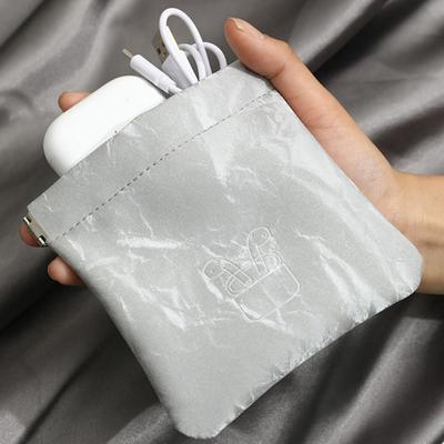 Pocket Cosmetic Bag Portable Earphone Data Cable Storage Bag Coin Purse No Zipper Self-Closing Mini Makeup Bag for Daily Outings Travel