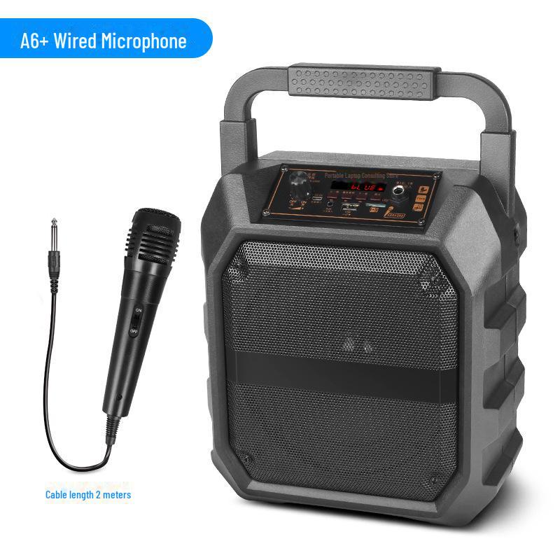 

Портативный уличный Bluetooth-динамик со звуковой картой, караоке-микрофоном и высокой громкостью для танцев Square Dance