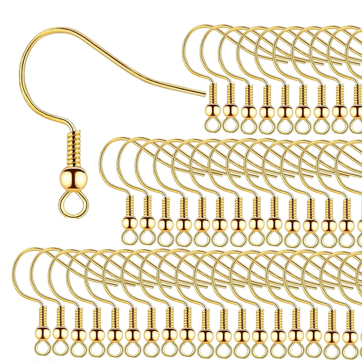 

100/500pcs DIY Earring Findings Earrings Clasps Hooks Stainless Steel Hypoallergenic Earring Making Accessories Hook Earwire 300PCS золотий