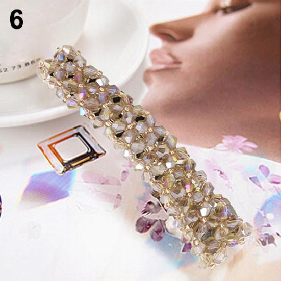 Women's Fashion Bling Headwear Handmade Full Crystal Hair Clip Barrette Hairpin