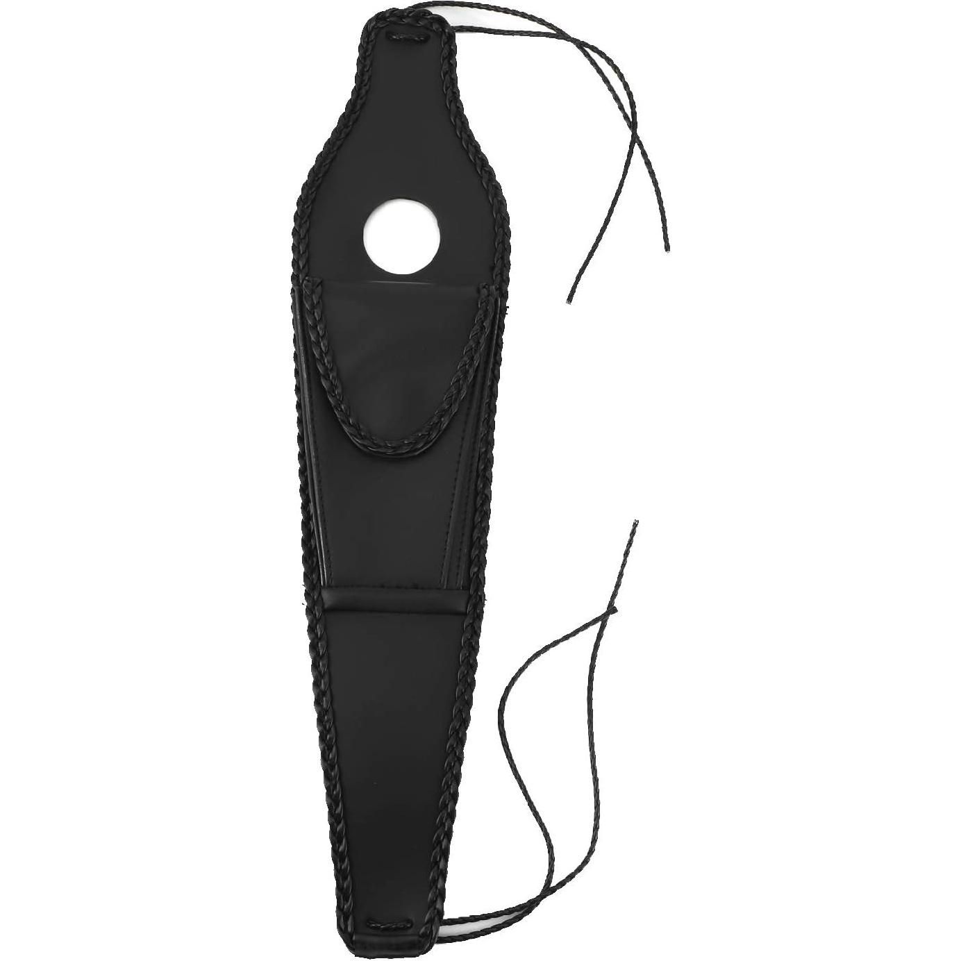 Fuel Cover Bag, Qiilu Motorcycle Fuel Cover Panel Trim W/Pouch Bag PU Leather Panel Pad Bag Suitable for XL 883 1200 48(Braided rope)