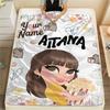 1PC Custom Name Aitana Patterned Flannel Blanket Suitable For All Seasons for Home Decor Warmth and Comfort Gifts Holiday Present -HE85