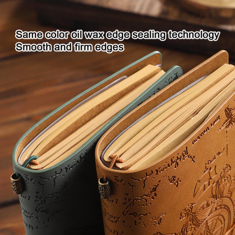 (Logo Can Be Engraved) A6 Student Retro Ledger, Leather Business Notebook with Strap, Notepad, Travel Diary, Portable Memo, Meeting Record Book