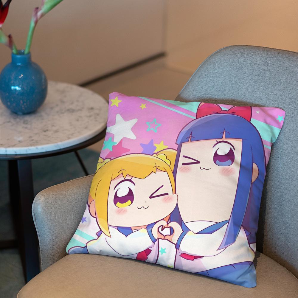 Cute Anime Pop Team Epic Cushion Cover 2-in-1 Reversible Plush Pillow Cover | Car/Sofa/Bed | Perfect Gift