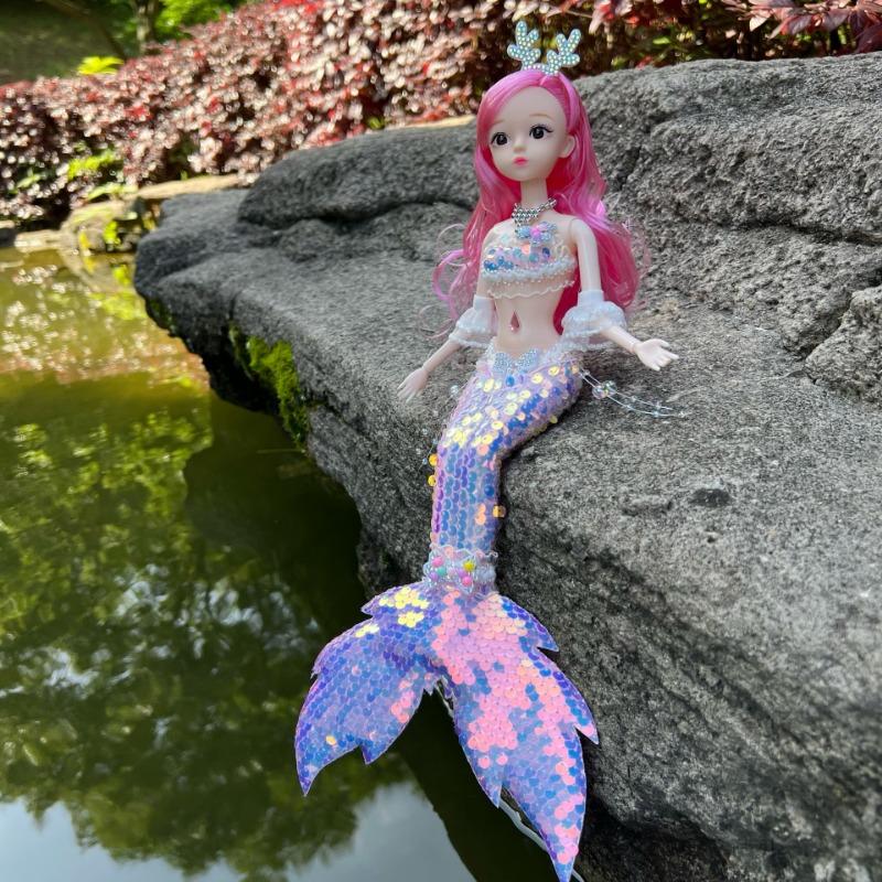 Diamond Tail Mermaid Princess Children Girls Birthday Gift Toy Doll Doll Aquarium Doll