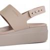CrocS Women S Brooklyn Low Wedge SandalS Chunky Heel SlipperS Latte muShroom 206453 2el