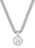 Unisex European & American Silver Letter Clavicle and Cuban Chain - Perfect Holiday Gift