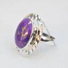 Purple Copper Turquoise Sterling Silver Ring, Hammered Design, December Birthstone