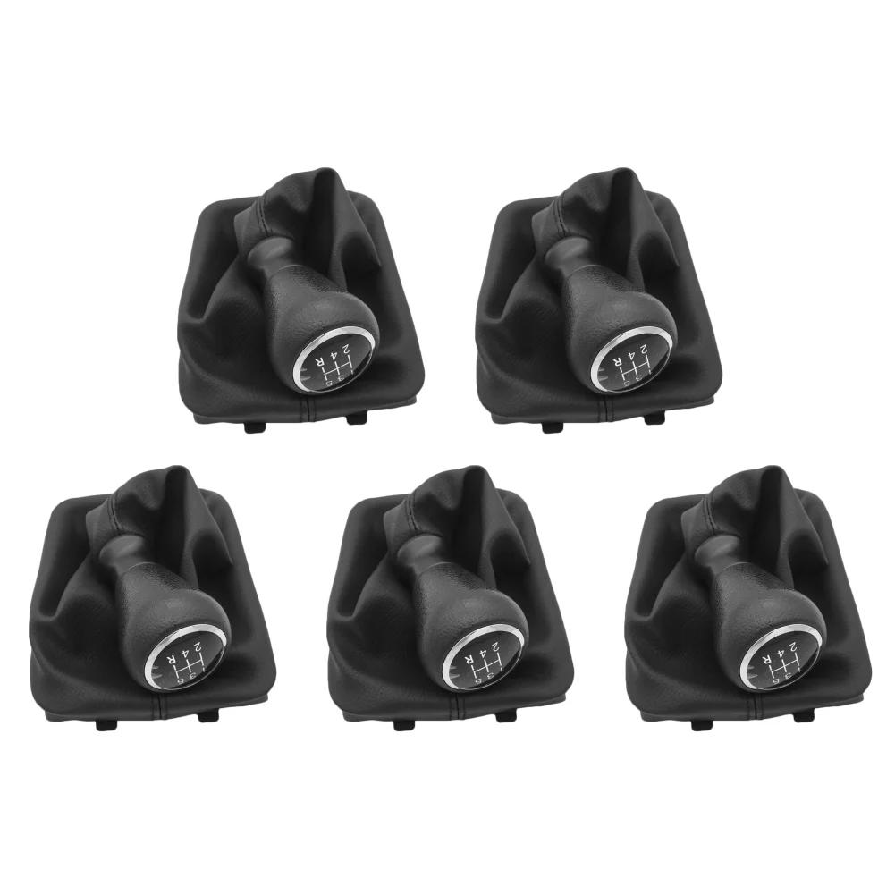 For Peugeot 206 207 5 Speed Gear Shift Knob Shifter Lever Stick Gaiter Boot Cover Black PU Durable Boot Cover Car Accessories