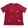 Brushed Red Pony Embroidery Women's Short Sleeve Round Neck Casual Spring T-shirt